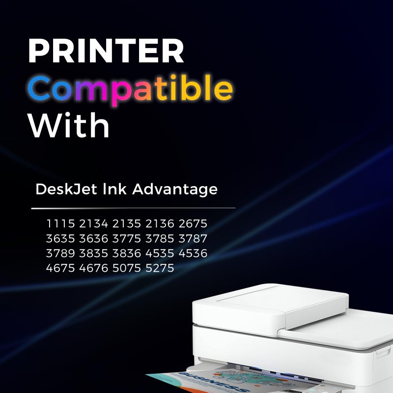 HOTCOLOR 664XL Ink Cartridge Replacement for HP 664XL Ink Cartridges Black and Color for DeskJet Ink Advantage 2135 1115 2675 3635 3775 Ink (1 Black/1 Color, 2Pack) - Image 2